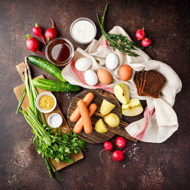 Assorted ingredients for cooking